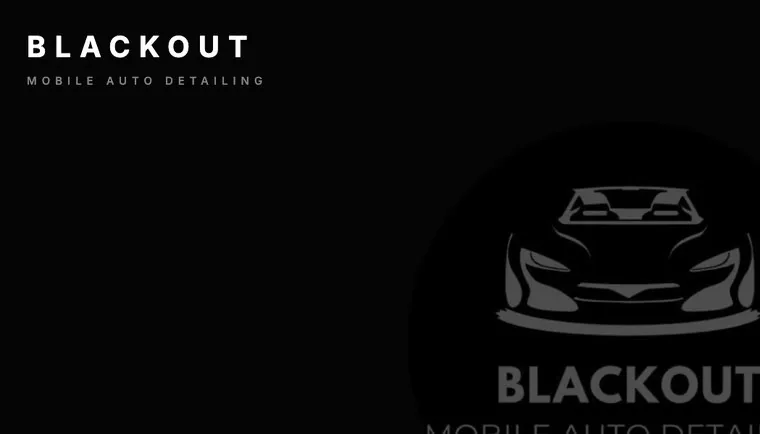 Blackout Detailing business card, minimal black and white