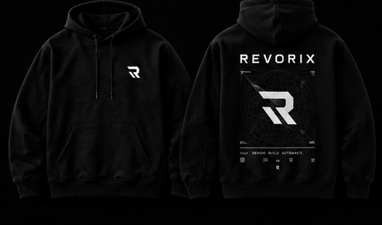 REVORIX premium hoodie, black