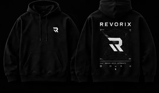 REVORIX premium hoodie, black